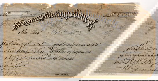 Royal Baking Powder Rare Check, 1887 [194111]
