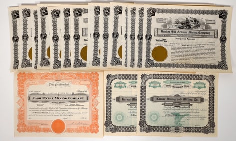 Arizona Unissued Mining Stocks, 3 Different, 24 Total [194105]