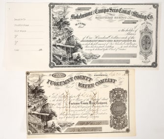 Tuolumne County Water Company Stock Certificates (2) [192966]