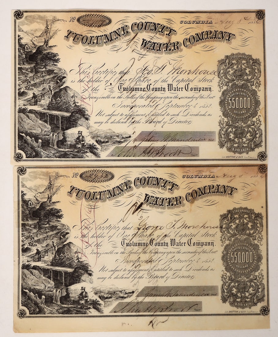 Tuolumne County Water Stocks (2) [192695] (1 of 1)