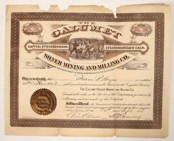 Calumet Silver Mining & Milling Co. Stock ,1888 [192044]