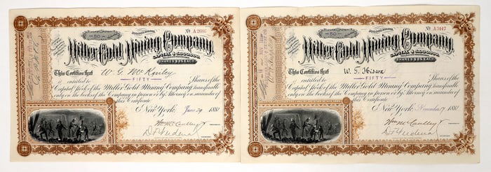 Miller Gold MC Stock Pair, 1881 [193782]