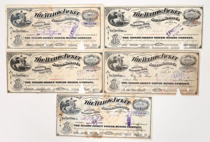 Yellow Jacket Silver Stocks, , 1879-96 [193961]