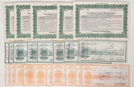 Cons. Virginia Mining Stocks, 3 Different, 25 Total [193950]