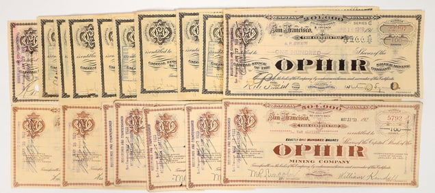 Ophir Mining Stocks, 2 Different, 20 Total [193955]