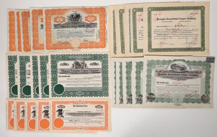 Yerington Mining Stocks, 5 Different, 25 Total [193889]