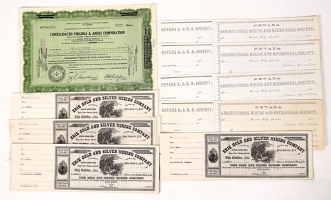 Nevada Mining Stock Group, 3 Different, 26 Total [191495]