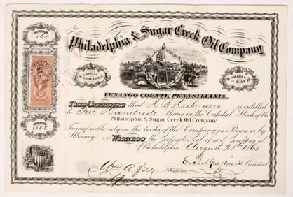 Civil War-Era Philadelphia & Sugar Creek Oil Stock [192019]