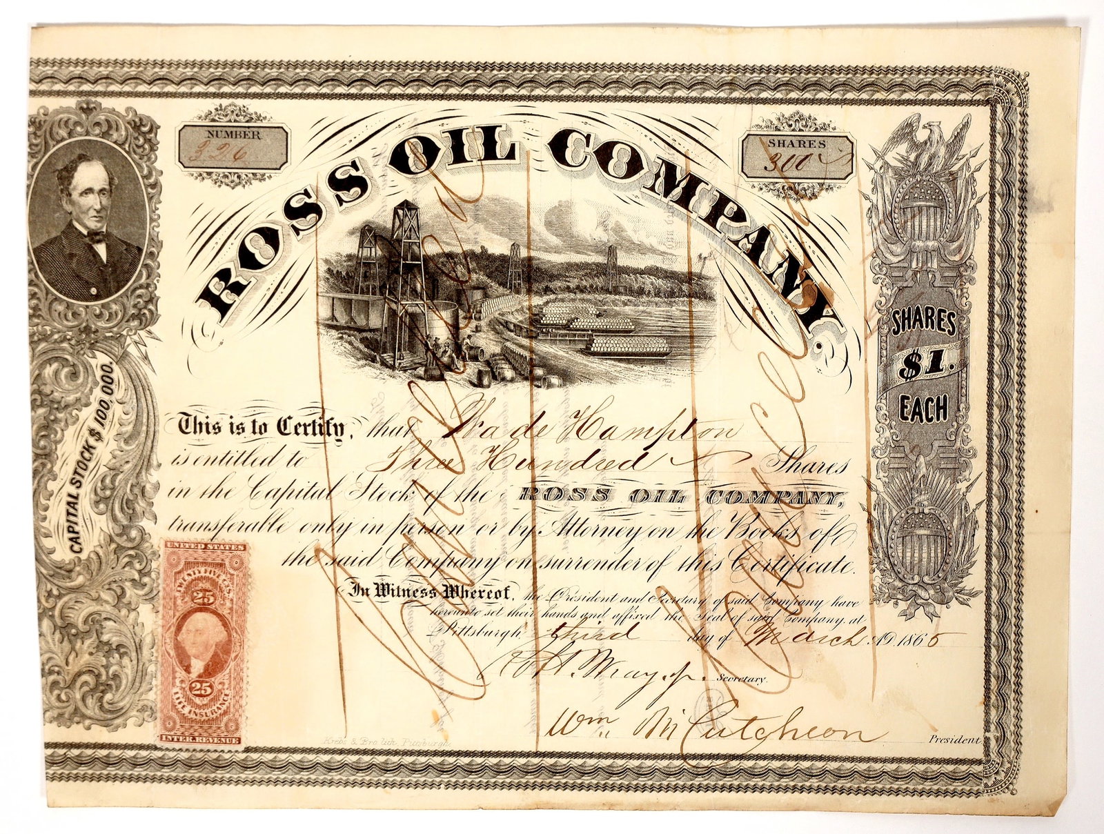 Ross Oil Stock, 1865 [193949] (1 of 1)