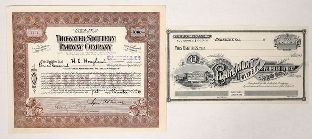 Pair of California Railway Stocks, 189X-1914 [192007]