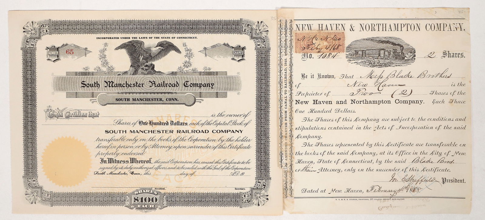 Connecticut RR Stock Pair [192343] (1 of 1)