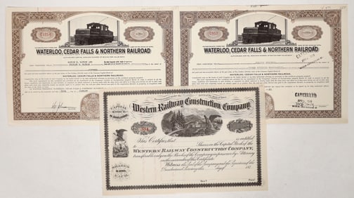 Iowa  Railroad Stock Trio [192336]