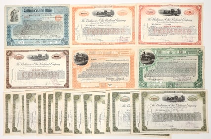 Baltimore and Ohio RR Stock Collection, 6 Different, 25 [193936]