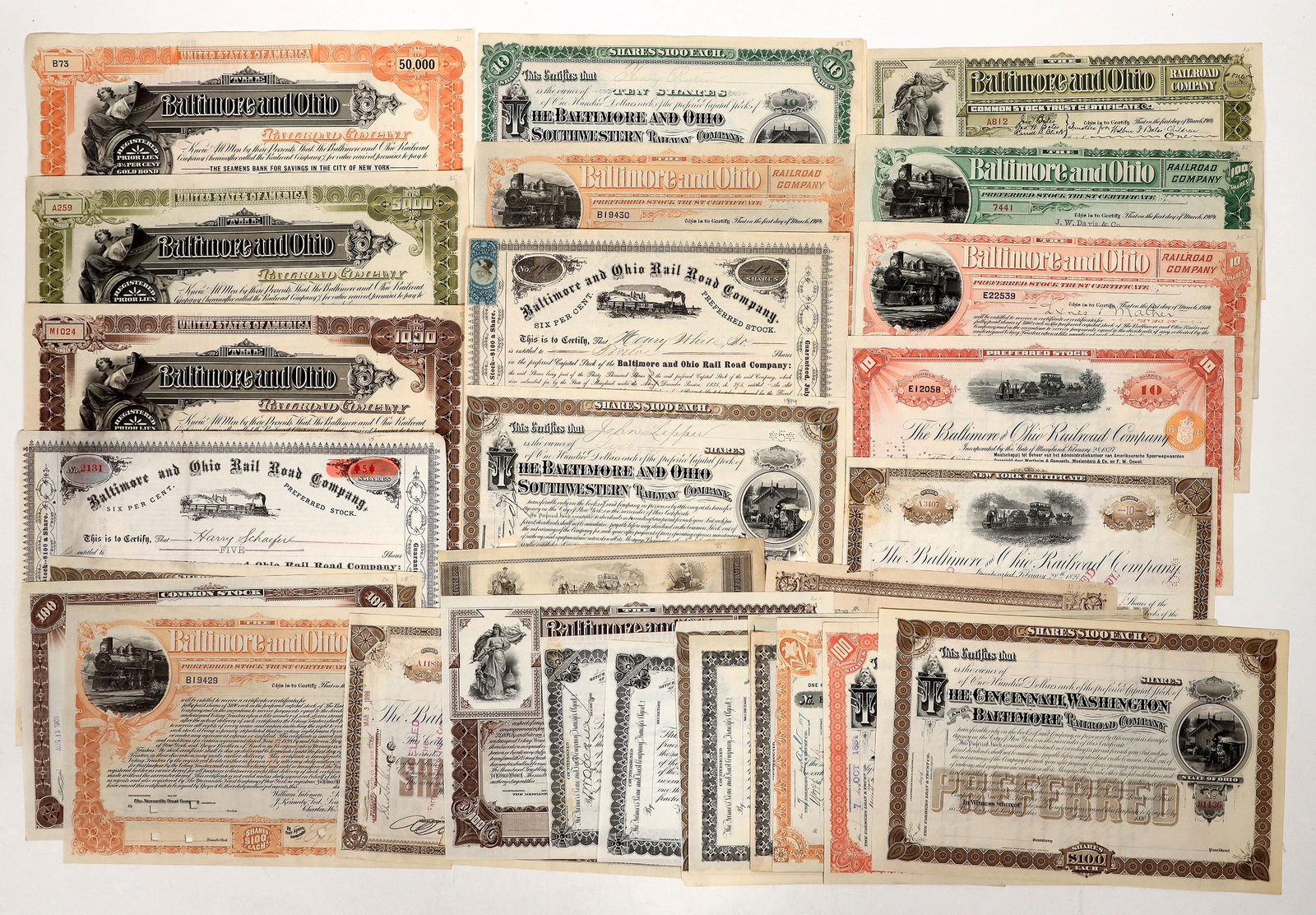 Baltimore and Ohio Stock Collection, 29 Mostly Different [192086] (1 of 1)