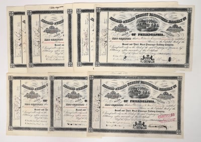 Second & Third Street Passenger RW Stocks, 10, 1897-1902 [192596]