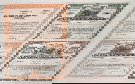 Gulf, Mobile and Northern RR Stocks, 4 Different [192341]