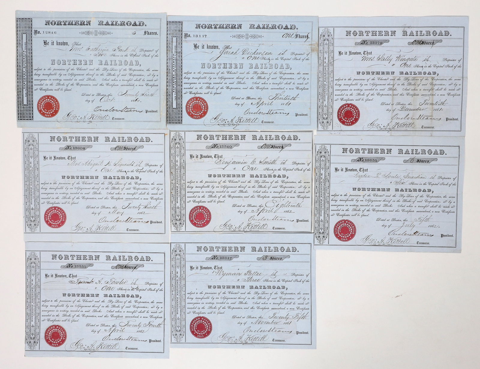 Northern Railroad Stocks, 8, 1860-62 [192599] (1 of 1)