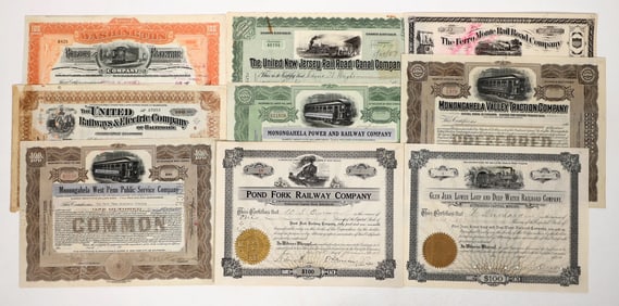 Railroad Stocks Group, c1905-21 (9)  [191811]