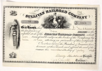 Sullivan Railroad Stock, 1848 [191680]