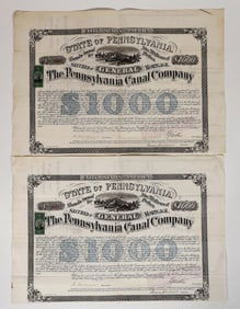 Pennsylvania Canal Bonds, 1870 Pair [193976]