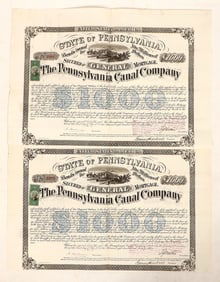 Pennsylvania Canal Bonds, 1870 Pair [190974]