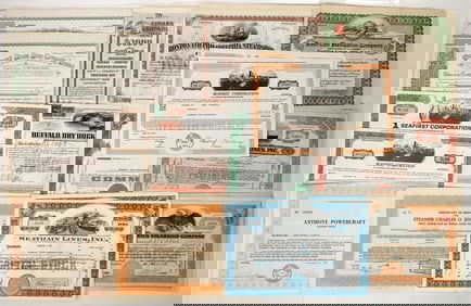 Steamer & Shipping Stocks, 15 Different with Dupes [191143]