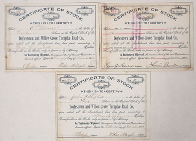 Pennsylvania Turnpike Road Stock Trio, 1888-1902 [192543]