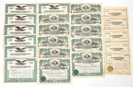 Bus Co. Stocks, 7 Different with Dupes,  [191164]