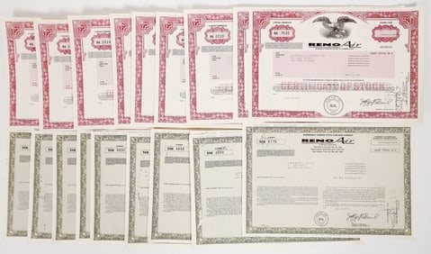 Reno Air Stocks, 2 Different, 20 Total, Rare [193235]