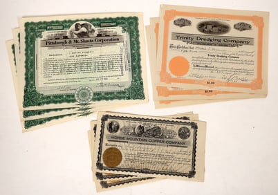 Shasta & Trinity Stock Certificates (9) [192968]