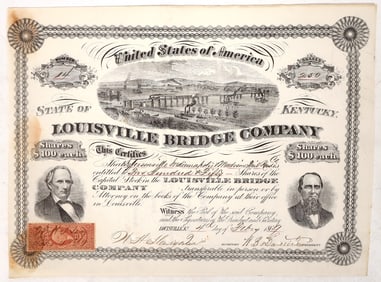 Louisville Bridge Co. Stock, 1869 [192737]