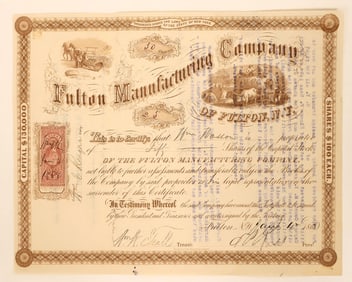 Fulton Manufacturing Stock, 1868 [191083]