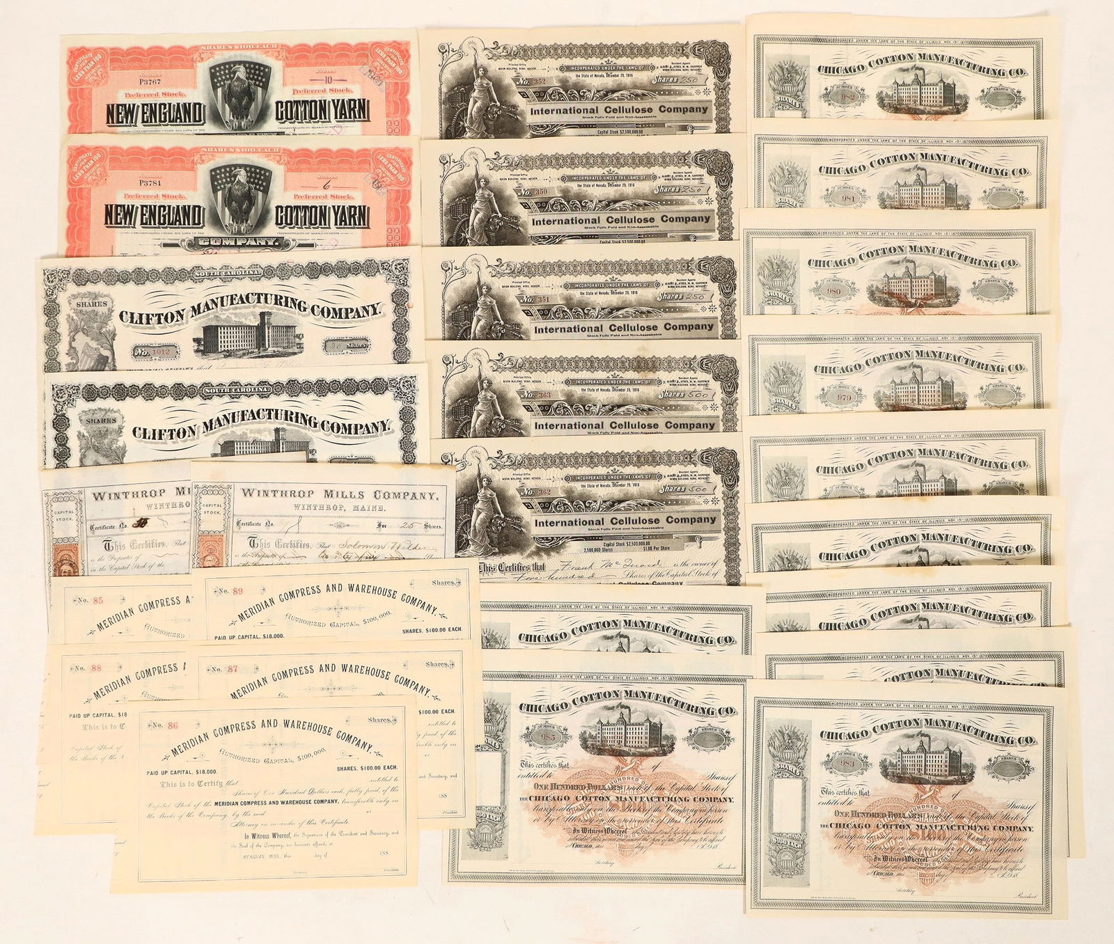 Cotton Clothing Stocks, 6 Different, 26 Total [191233] (1 of 1)