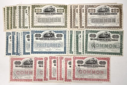 International Nickel Stocks, 5 Different, 50 Total [192747]
