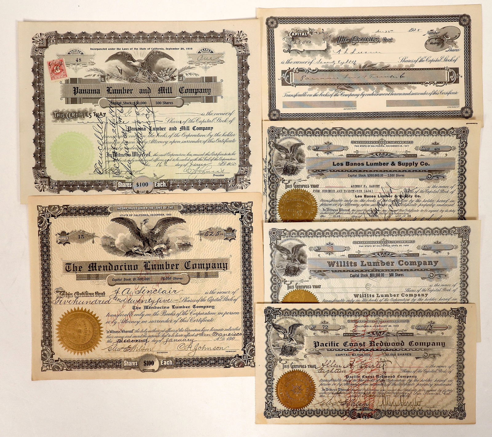 California Lumber Stocks Collection [191905] (1 of 1)