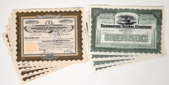 Submarine Signal & Intl. Code Machine Stocks, 10 Total [193972]