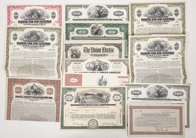 Gas & Electric Stocks Collection, 1887-1993 [192175]