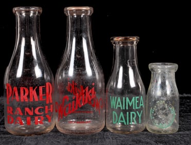 Hawaii Dairy Bottles, 4 Different [195137]