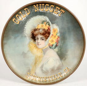 Gold Nugget Beer Advertising Tray, Downieville, Pacific Brewing & Malting [195341]