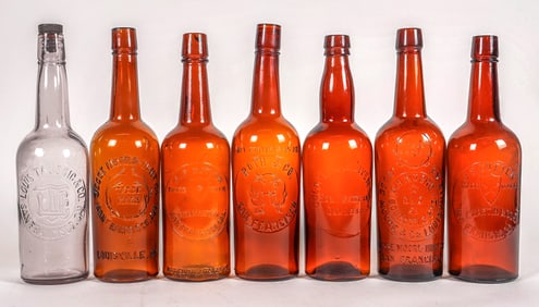 Western Tooled Top Whiskey Bottles, 7 [194884]