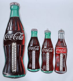 4 Different Thermometer Coca Cola Signs [196818]