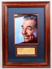 Clark Gable Display With Signed Check Plus Gone With the Wind Poster (2) [194926]