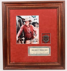 James Arness Autograph Shadow Box Display [194925]
