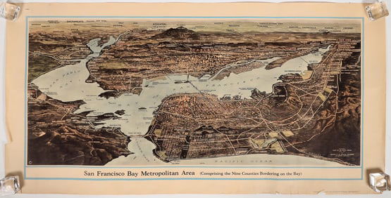 San Francisco Bay Metropolitan Area Caricature Map, 1944 [195344]