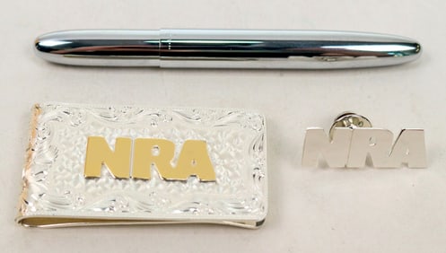Montana Silversmiths NRA Money Clip, Lapel Pin, Space Pen  [196307]
