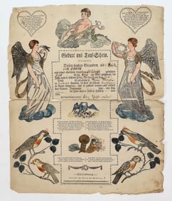 German Language Birth Announcement  1796, Pennsylvania [196425]