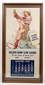 Golden Bank Casino Cowboy Calendar, 1954 [194380]