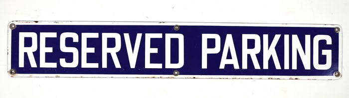 Reserved Parking Porcelain Sign [196533]