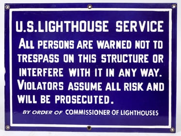 U S Lighthouse Service Porcelain Sign [196529]