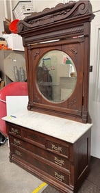 Ashville, NC, Spectacular  "Art Nouveau" Style Hall Bureau with Large Mirror, c 1900 [196567]